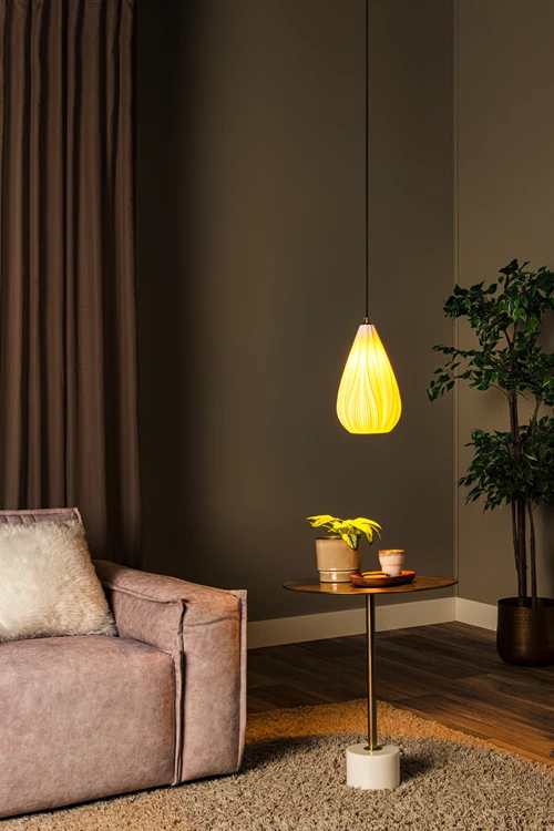Lucide CINZIA - Pendant light - Ø 18,3 cm - 1xE27 - White - atmosphere 1